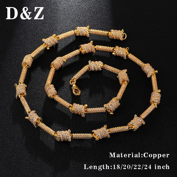 d&z 7mm iced out micro paved cubic zircon spiral link chain necklaces for men hip hop jewelry gift, Silver
d&z 7mm iced out micro paved cubic zircon spiral link chain necklaces for men hip hop jewelry gift, Silver