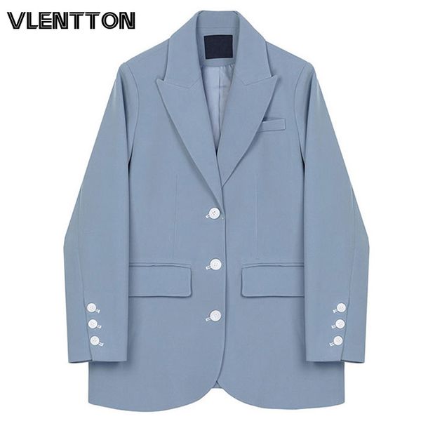 2020 spring autumn vintage blue blazer women korean solid button suit jacket coat female outwear loose office blazers feminino, White;black
2020 spring autumn vintage blue blazer women korean solid button suit jacket coat female outwear loose office blazers feminino, White;black