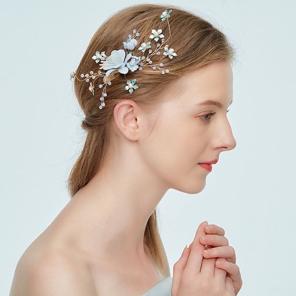 bridal tiara handmade pearl hairpin blue flower fabric wedding supplies rhinestone head band colored bridal headpieces
bridal tiara handmade pearl hairpin blue flower fabric wedding supplies rhinestone head band colored bridal headpieces