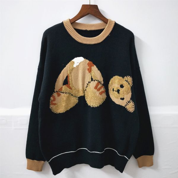 women's sweater 2019 autumn new fashion trend cartoon bear retro pattern loose pullover sweater women women's dresses, White;black
women's sweater 2019 autumn new fashion trend cartoon bear retro pattern loose pullover sweater women women's dresses, White;black