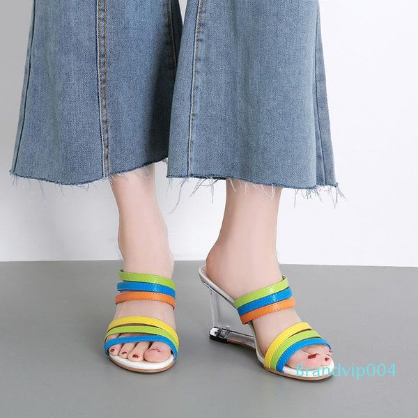 fashion2019 woman slipper crystal women's slope with liangtuo high-heeled shoes, Black
fashion2019 woman slipper crystal women's slope with liangtuo high-heeled shoes, Black