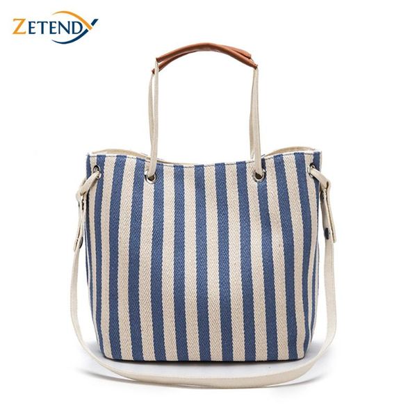 casual tote women bag hand bags women canvas handbags small fresh striped shoulder bags black crossbody for handbags