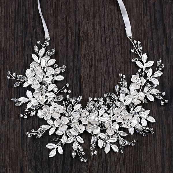 luxury silver handmade ribbon rhinestone crystal leaves floral bridal tiara headband flowers headpiece wedding hair accessories, Golden;white
luxury silver handmade ribbon rhinestone crystal leaves floral bridal tiara headband flowers headpiece wedding hair accessories, Golden;white