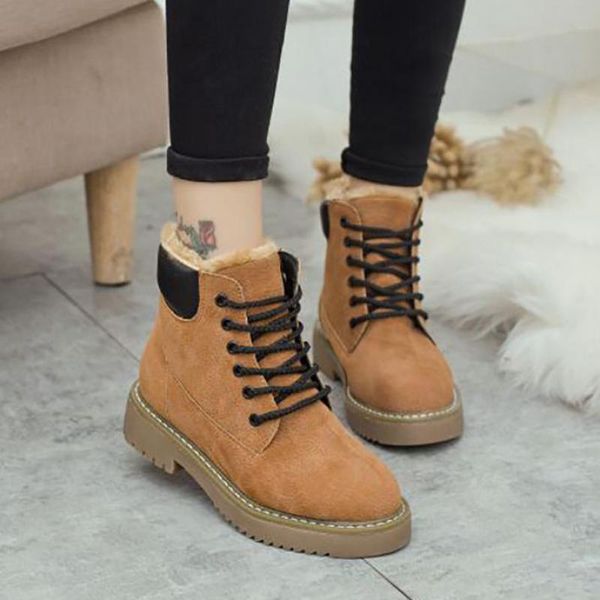 johnature women shoes ankle snow boots 2019 new winter round toe patchwork lace-up sewing square heel leisure platform boots, Black
johnature women shoes ankle snow boots 2019 new winter round toe patchwork lace-up sewing square heel leisure platform boots, Black