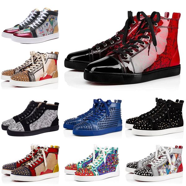 2020 luxury designer custom brand red bottom for mens women leather rivet shoes prom party couples sneakers size 36-46, Black
2020 luxury designer custom brand red bottom for mens women leather rivet shoes prom party couples sneakers size 36-46, Black