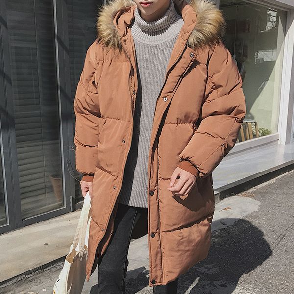 winter coat men's warm thick fashion parka men solid color casual fur collar hooded coat man wild loose long cotton jacket, Black
winter coat men's warm thick fashion parka men solid color casual fur collar hooded coat man wild loose long cotton jacket, Black