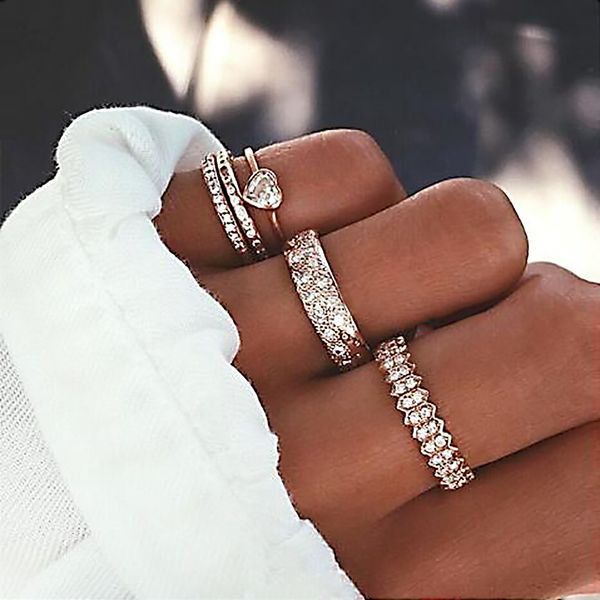 5 pcs/set full crystal rings for women bohemian moon heart charms gold rings wedding party punk jewelry new fashion gifts, Golden;silver
5 pcs/set full crystal rings for women bohemian moon heart charms gold rings wedding party punk jewelry new fashion gifts, Golden;silver