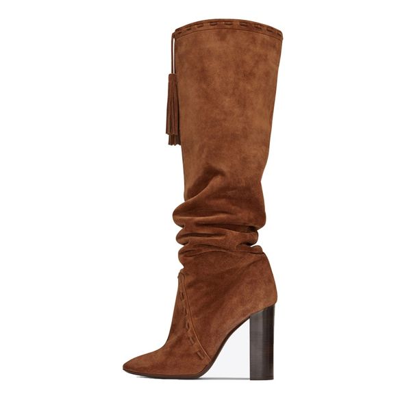 2018 womens square heel platform fringe lace-up winter boots plus size suede leather knee high chunky heel casual ladies shoes, Black
2018 womens square heel platform fringe lace-up winter boots plus size suede leather knee high chunky heel casual ladies shoes, Black
