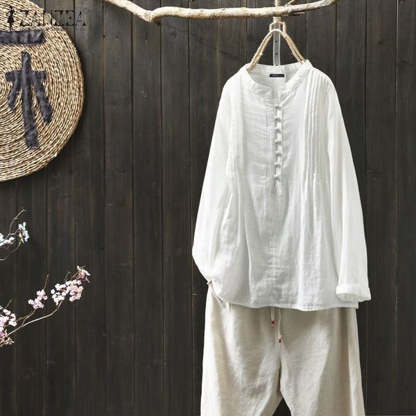 2020 vintage blouse zanzea plus size women buttons shirts casual long sleeve tunic female blusas cotton chemiser mujer 5xl, White
2020 vintage blouse zanzea plus size women buttons shirts casual long sleeve tunic female blusas cotton chemiser mujer 5xl, White