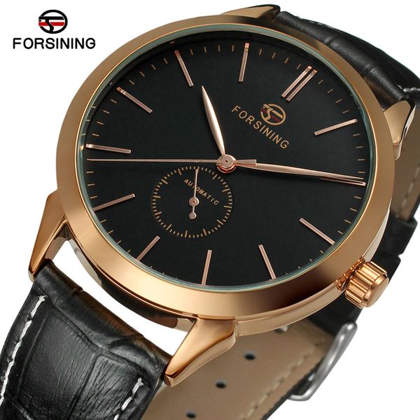 forsining men's watch automatic mechanical watch fashion simple business casual rose gold black leather, Slivery;brown
forsining men's watch automatic mechanical watch fashion simple business casual rose gold black leather, Slivery;brown