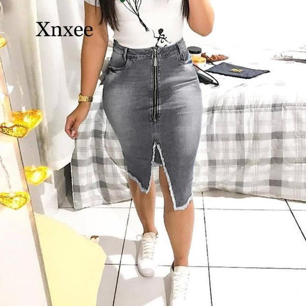 casual front zipper split hem frayed trim denim skirts womens solid elegant pencil long skirt high waist skirt faldas mujer moda, Black
casual front zipper split hem frayed trim denim skirts womens solid elegant pencil long skirt high waist skirt faldas mujer moda, Black