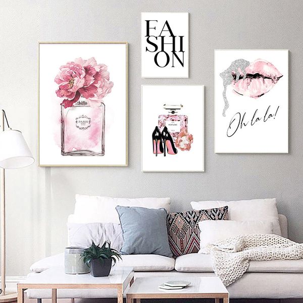 pink perfume canvas painting lips print high heels poster abstract wall art flower fashion poster rose picture living room decor
pink perfume canvas painting lips print high heels poster abstract wall art flower fashion poster rose picture living room decor