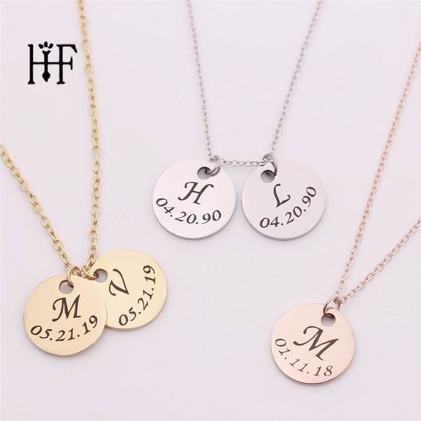 personalized initial necklace stainless steel silver custom date disc pendant necklace women chocker collier femme boho jewelry
personalized initial necklace stainless steel silver custom date disc pendant necklace women chocker collier femme boho jewelry