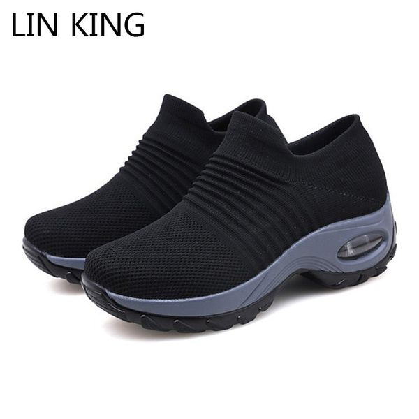 lin king plus size women casual shoes breathable knitting air mesh lady ankle wedges shoes comfortable female outdoor sneakers y200424, Black
lin king plus size women casual shoes breathable knitting air mesh lady ankle wedges shoes comfortable female outdoor sneakers y200424, Black