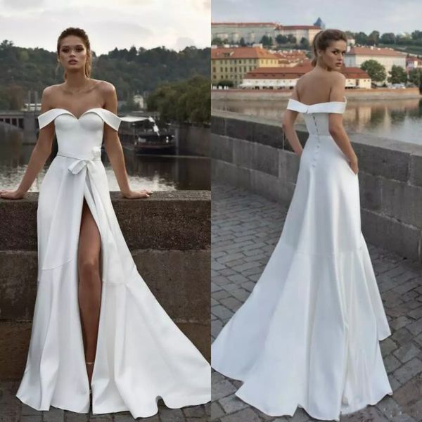 2019 Newest Helena Kolan A Line Wedding Dresses Off The Shoulder Split Sash Plus Size Bridal Gowns Sweep Train Beach Robe De Mariée
2019 Newest Helena Kolan A Line Wedding Dresses Off The Shoulder Split Sash Plus Size Bridal Gowns Sweep Train Beach Robe De Mariée