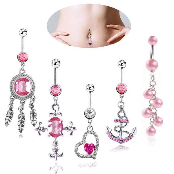2020 facebook five-piece combination ocean belly button ring style long pearl belly button ring fashion belly button, Silver
2020 facebook five-piece combination ocean belly button ring style long pearl belly button ring fashion belly button, Silver