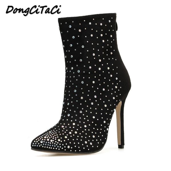 dongcitaci autumn women high heels boots woman shoes stilettos ankle short booties fashion crystal rhinestone short boots 35-42, Black
dongcitaci autumn women high heels boots woman shoes stilettos ankle short booties fashion crystal rhinestone short boots 35-42, Black