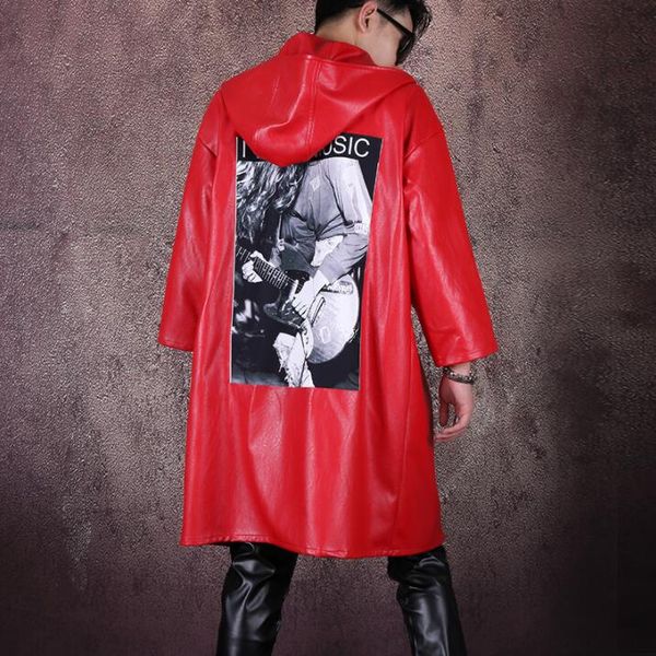 mens trench coats man red pu leather long coat men singer stage loose clothes fashion hooded overcoat long sleeve street b603, Tan;black
mens trench coats man red pu leather long coat men singer stage loose clothes fashion hooded overcoat long sleeve street b603, Tan;black