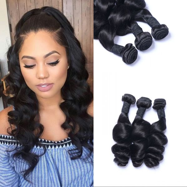 brazilian loose wave virgin hair weave 3 bundles natural color double weft human hair extensions, Black
brazilian loose wave virgin hair weave 3 bundles natural color double weft human hair extensions, Black