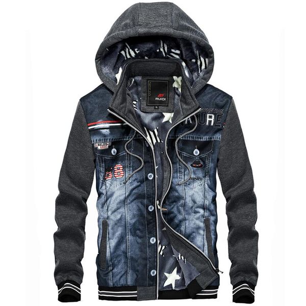 cowboy jackets men denim hooded sweatshirts jacket fashion jeans stitching fashion streetwear hoodies mens casual thick coats, Black;brown
cowboy jackets men denim hooded sweatshirts jacket fashion jeans stitching fashion streetwear hoodies mens casual thick coats, Black;brown