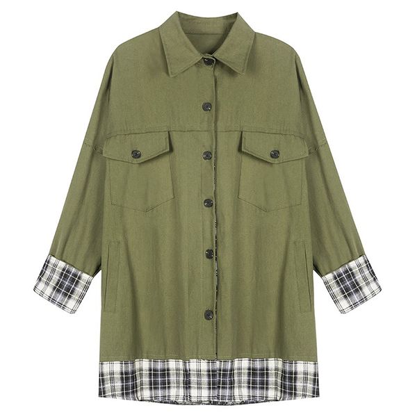 perhaps u women armygreen pink patchwork plaid loose jacket long sleeve pocket button spring autumn safari style c0163, Black;brown
perhaps u women armygreen pink patchwork plaid loose jacket long sleeve pocket button spring autumn safari style c0163, Black;brown