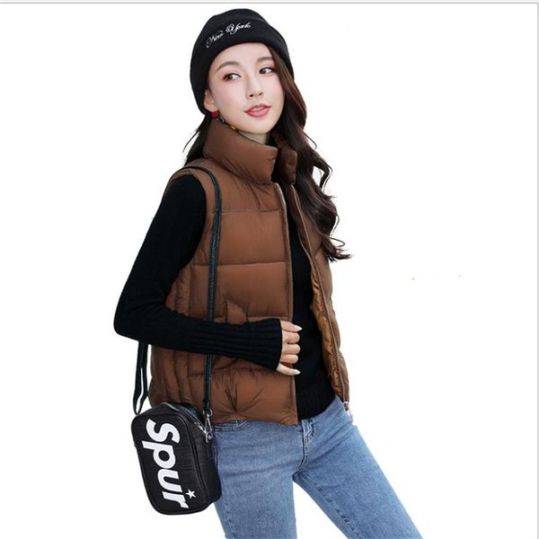 new autumn winter women short vest 2018 hooded sleeveless down cotton vest female slim stand-collar outerwear q664, Black;white
new autumn winter women short vest 2018 hooded sleeveless down cotton vest female slim stand-collar outerwear q664, Black;white