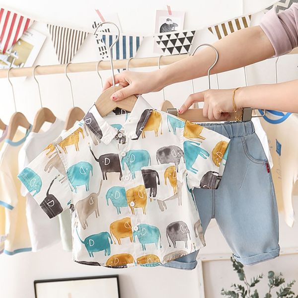 european and american summer style children baby boys clothes short sleeve cartoon little elephant pattern shirt+shorts casual o, White
european and american summer style children baby boys clothes short sleeve cartoon little elephant pattern shirt+shorts casual o, White