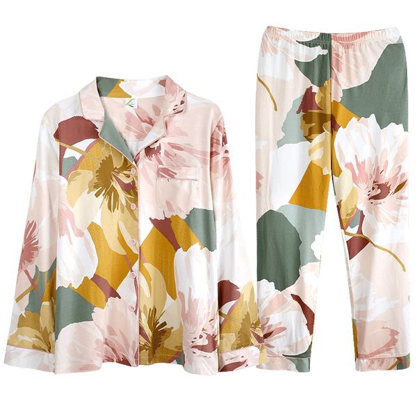 spring autumn long-sleeved modal large size thin section printed home service two-piece suit pajama set plus size pajamas, Black;red
spring autumn long-sleeved modal large size thin section printed home service two-piece suit pajama set plus size pajamas, Black;red