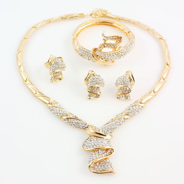 wholesale fashion gold color alloy rhinestone wedding jewelry sets necklace bracelet ring earrings for women bridal, Slivery;golden
wholesale fashion gold color alloy rhinestone wedding jewelry sets necklace bracelet ring earrings for women bridal, Slivery;golden