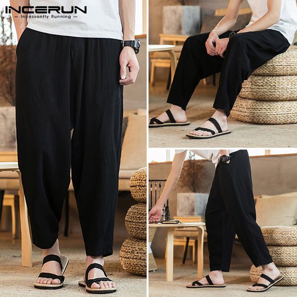 incerun мужчины хлопок гарем joggers повседневный эластичный пояс днище man summer wide leg брюки мода сыпучей сплошной цвет брюки 5xl 7, Black
incerun мужчины хлопок гарем joggers повседневный эластичный пояс днище man summer wide leg брюки мода сыпучей сплошной цвет брюки 5xl 7, Black