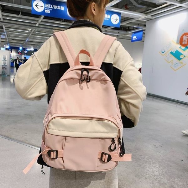 2020 new backpack women's korean high school backpack student simple women's