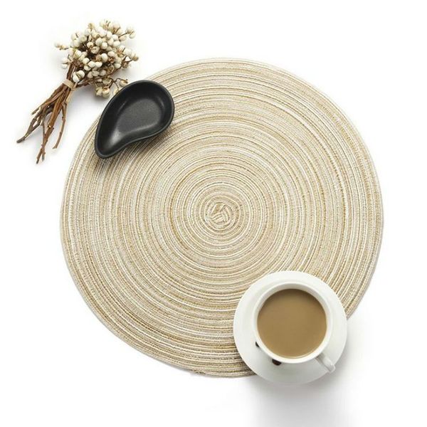 creative round design table ramie insulation pad solid placemats linen non slip table mat kitchen accessories decoration home pad couster
creative round design table ramie insulation pad solid placemats linen non slip table mat kitchen accessories decoration home pad couster