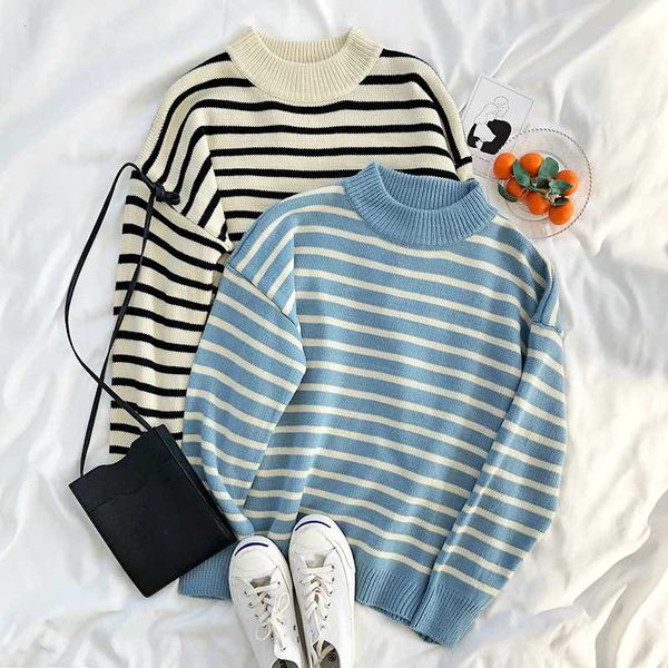 women's sweaters temperament winter thick warm stripe basic half-high collar long sleeve pullover sweater, White;black
women's sweaters temperament winter thick warm stripe basic half-high collar long sleeve pullover sweater, White;black