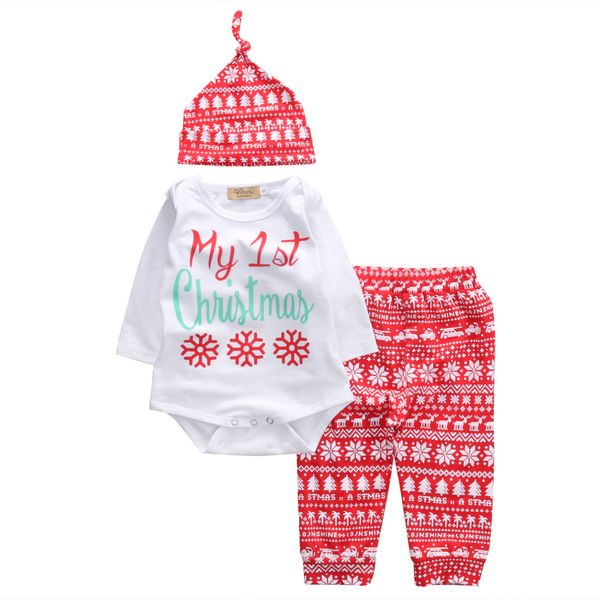 newborn baby boys girl my long sleeve christmas romper + pants hat 3pcs xmas clothing set, White
newborn baby boys girl my long sleeve christmas romper + pants hat 3pcs xmas clothing set, White