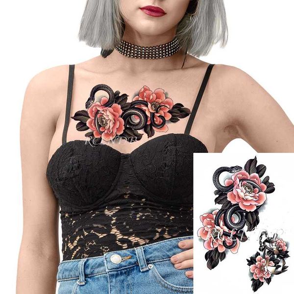 waterproof temporary tattoo sticker black snake peony flower metal chain fake tatto flash tatoo hand arm art for women men
waterproof temporary tattoo sticker black snake peony flower metal chain fake tatto flash tatoo hand arm art for women men