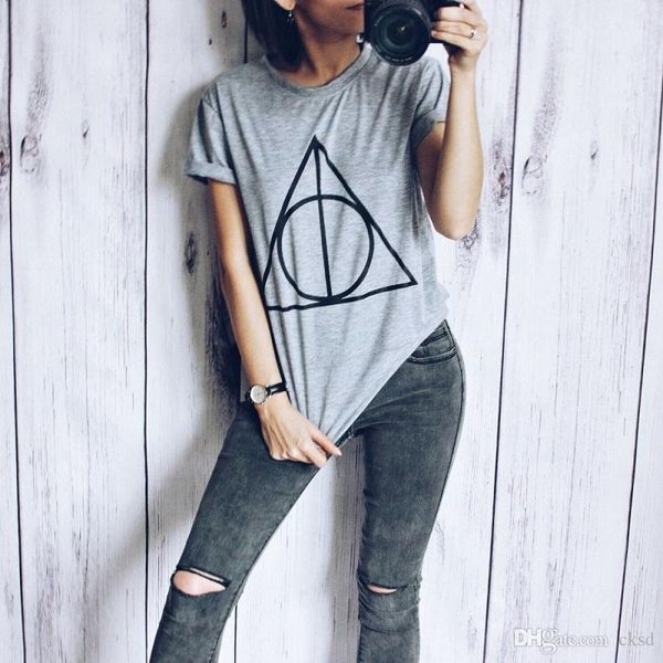 харт портеру магический треугольник мода t-рубашки для женщин топы плюс размер футболка свободного покроя с коротким рукавом топ футболка nv, White 
харт портеру магический треугольник мода t-рубашки для женщин топы плюс размер футболка свободного покроя с коротким рукавом топ футболка nv, White