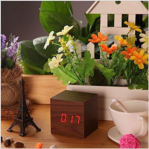 hobbylane digital square cube mini brown wood red led light alarm clock with time and temperature display & sound control
hobbylane digital square cube mini brown wood red led light alarm clock with time and temperature display & sound control