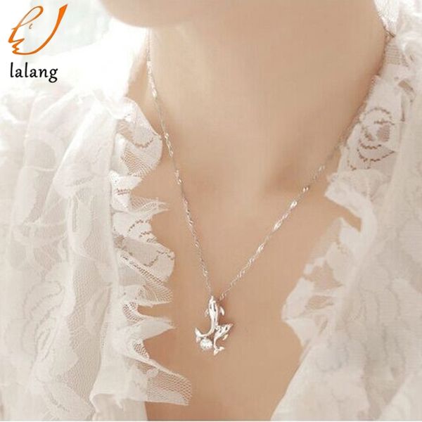 2020 women new fashion cute double dolphin rhinestone short chain pendant necklace jewelry ladies clavicle chain jewelry, Silver
2020 women new fashion cute double dolphin rhinestone short chain pendant necklace jewelry ladies clavicle chain jewelry, Silver