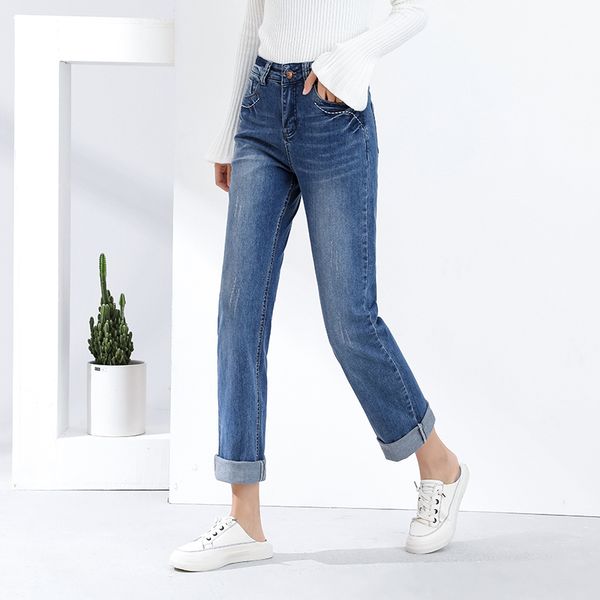 loose high waist straight women jeans female thin stretch wind blue tide wide leg trousers
loose high waist straight women jeans female thin stretch wind blue tide wide leg trousers