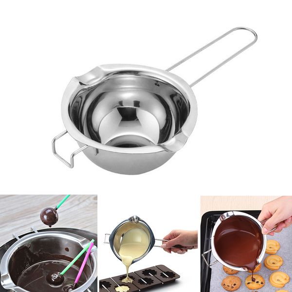 304 stainless steel double boiler pot, melting pot for butter chocolate cheese with long handle
304 stainless steel double boiler pot, melting pot for butter chocolate cheese with long handle