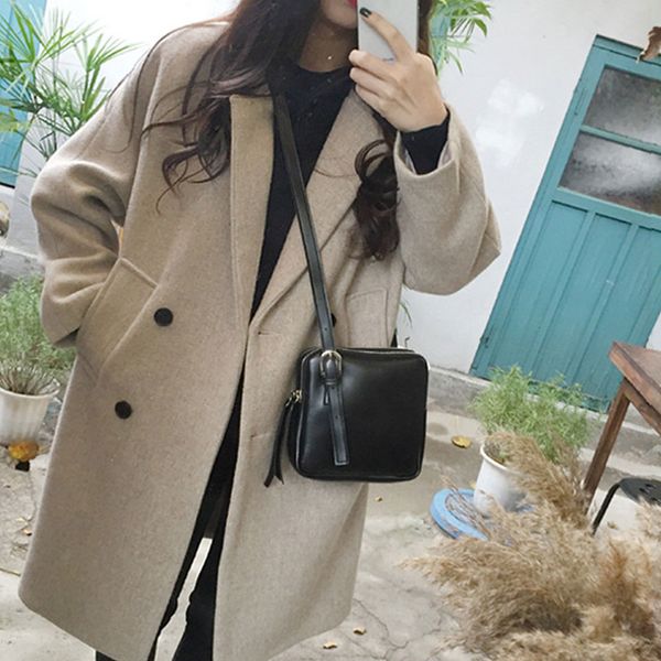 gryffon new thin wool blend coat women long sleeve turn-down collar outwear jacket casual autumn winter fashion overcoat, Black
gryffon new thin wool blend coat women long sleeve turn-down collar outwear jacket casual autumn winter fashion overcoat, Black
