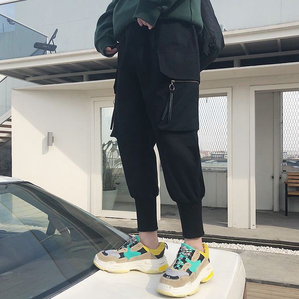 men's pants korean mens sweatpants casual ankle-length streetwear men joggers hip hop, Black
men's pants korean mens sweatpants casual ankle-length streetwear men joggers hip hop, Black