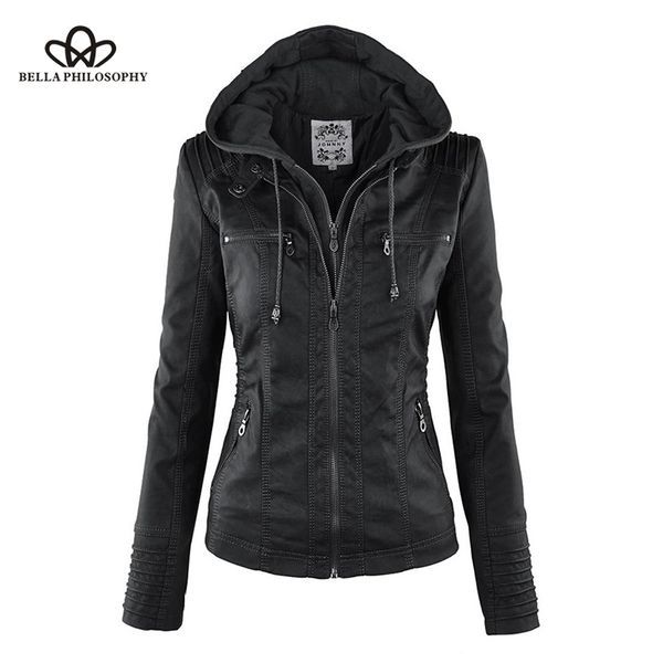 bella philosophy women hoodies winter moto jacket turn down collor ladies outerwear faux leather pu female jacket coat, Black
bella philosophy women hoodies winter moto jacket turn down collor ladies outerwear faux leather pu female jacket coat, Black