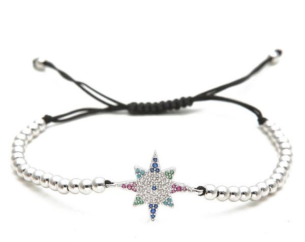 gold silver micro pave cz cubic zirconia rope adjusted copper beads bracelet th32 snowflake charm braided bangles women, Black
gold silver micro pave cz cubic zirconia rope adjusted copper beads bracelet th32 snowflake charm braided bangles women, Black