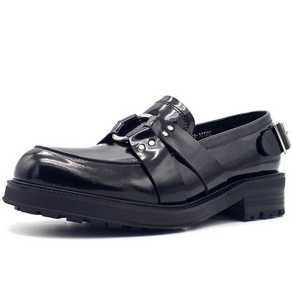 new designer metal buckle mens thick platform genuine leather formal shoes spring slip on office work dress shoes loafers, Black
new designer metal buckle mens thick platform genuine leather formal shoes spring slip on office work dress shoes loafers, Black