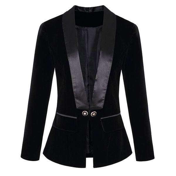 deat 2019 autumn winter long sleeve notched collar hidden breasted button royal blue slim velvet blazer women coat mh292, White;black
deat 2019 autumn winter long sleeve notched collar hidden breasted button royal blue slim velvet blazer women coat mh292, White;black