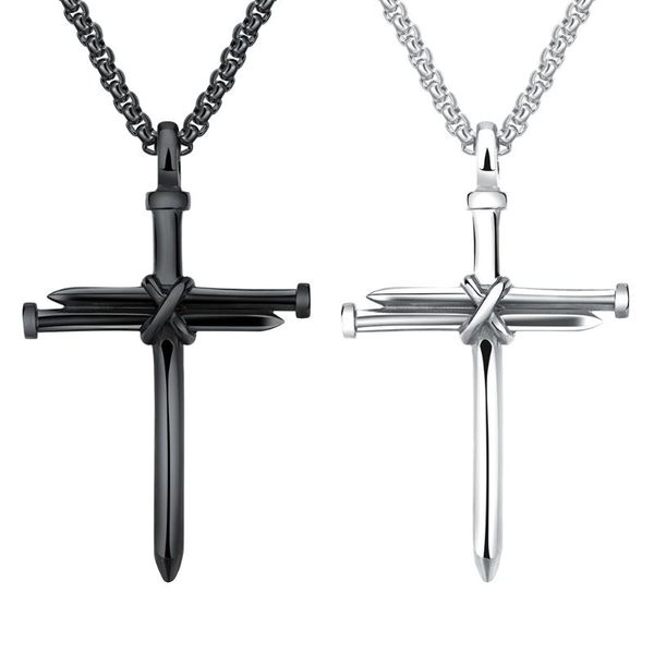 men's necklace jewelry stainless steel cross pendant necklace chain choker, Silver
men's necklace jewelry stainless steel cross pendant necklace chain choker, Silver