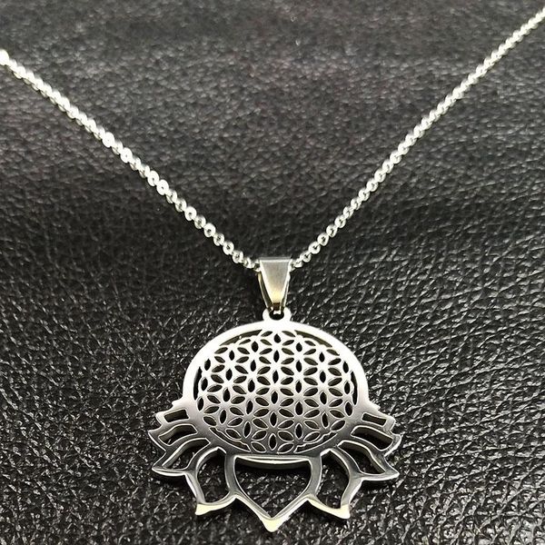 fashion-lotus stainless steel necklace women silver color flower of life necklace pendant jewelry acero inoxidable joyeria k77509b
fashion-lotus stainless steel necklace women silver color flower of life necklace pendant jewelry acero inoxidable joyeria k77509b
