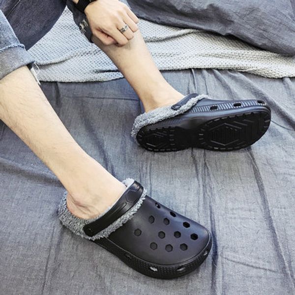 rh original men brand design winter garden warm fur home garden shoes eva indoor winter sandals hole slippers plush shoes, Black
rh original men brand design winter garden warm fur home garden shoes eva indoor winter sandals hole slippers plush shoes, Black