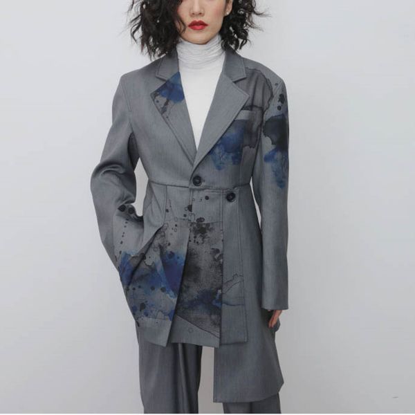 print hem blazer fashion new single breast full sleeve small fresh irregular casual minority casual pleated coat dmy2397, White;black
print hem blazer fashion new single breast full sleeve small fresh irregular casual minority casual pleated coat dmy2397, White;black